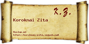Koroknai Zita névjegykártya