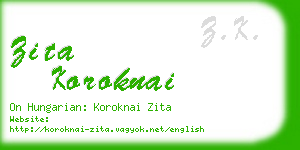 zita koroknai business card